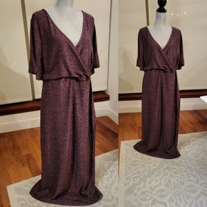 NWOT eggplant glitter maxi dress